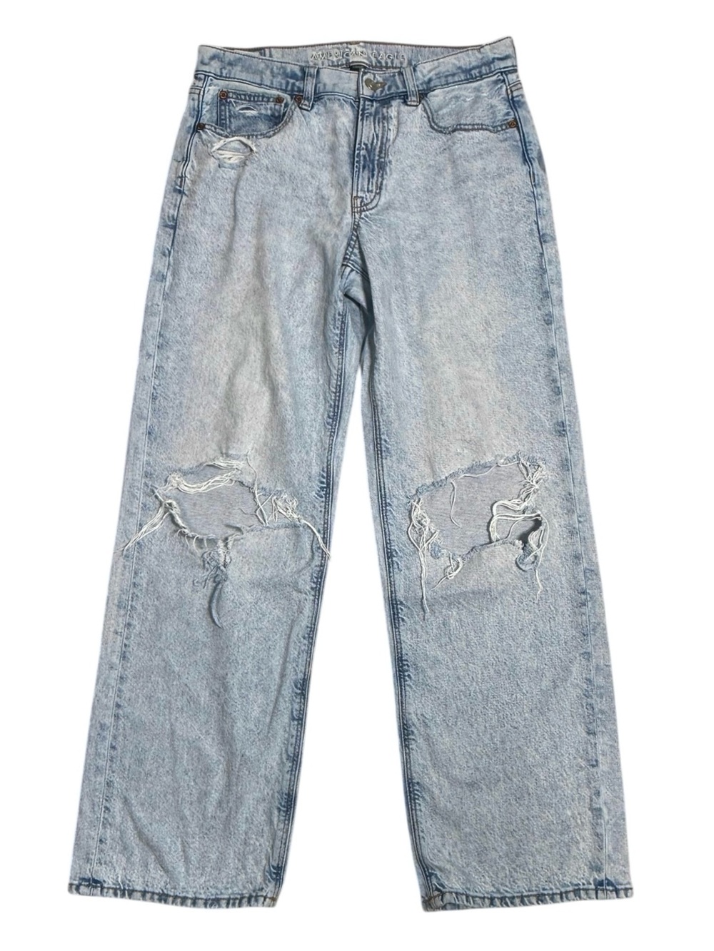 American Eagle Stovepipe Jeans Size 6 Strigid High Rise Distressed Straight Leg - Picture 2 of 7